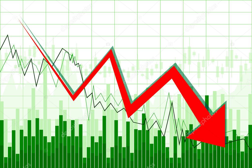 3D illustration/ 3D rendering - crisis chart