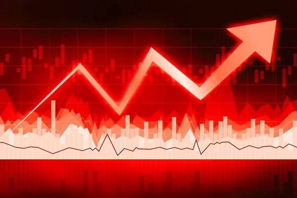 Felfelé Nyíl Diagram Jólét Növekedés Fogalma — Stock Fotó