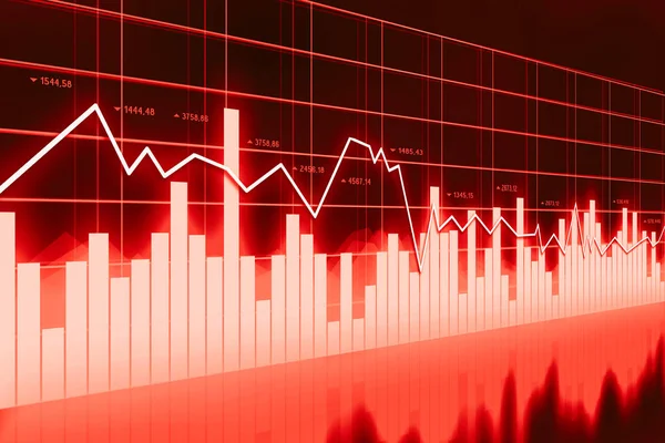 Червона Ділова Діаграма Відмінно Підходить Таких Акції Торгівля Фінанси Економіка — стокове фото