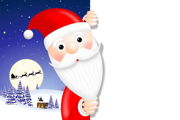 Tarjeta Navidad Con Santa Claus —  Fotos de Stock