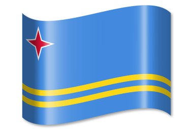 Aruba - beyaz arka plan üzerinde izole bayrağı.