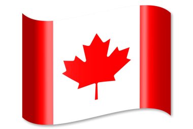 Kanada - beyaz arka plan üzerinde izole bayrağı.