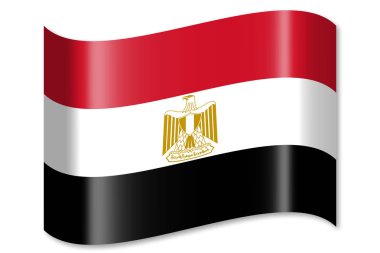 Mısır - beyaz arka plan üzerinde izole bayrağı.