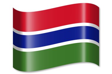Gambiya - beyaz arka plan üzerinde izole bayrağı.