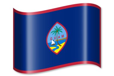 Guam - beyaz arka plan üzerinde izole bayrağı.