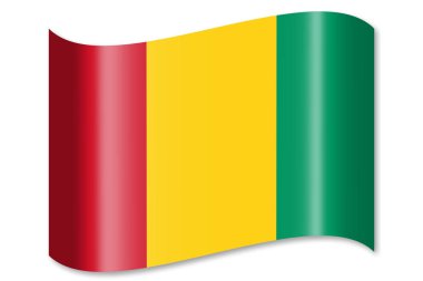 Gine - beyaz arka plan üzerinde izole bayrağı.