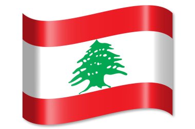 Lübnan - beyaz arka plan üzerinde izole bayrağı.