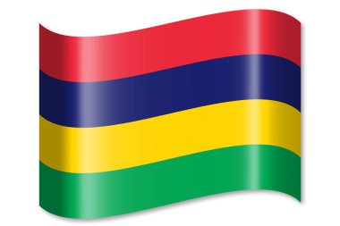 Mauritius - beyaz arka plan üzerinde izole bayrağı.