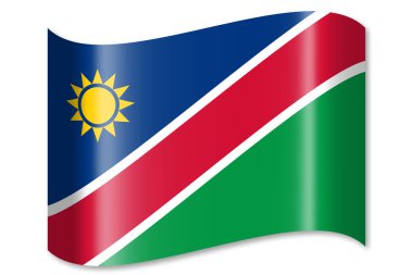 Namibya - beyaz arka plan üzerinde izole bayrağı.