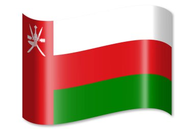 Umman - beyaz arka plan üzerinde izole bayrağı.