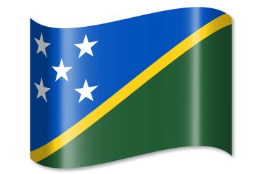 Solomon Adaları - beyaz arka plan üzerinde izole bayrağı.