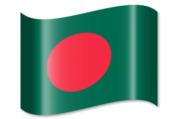 Vlajka Bangladéše Izolované Bílém Pozadí — Stock fotografie