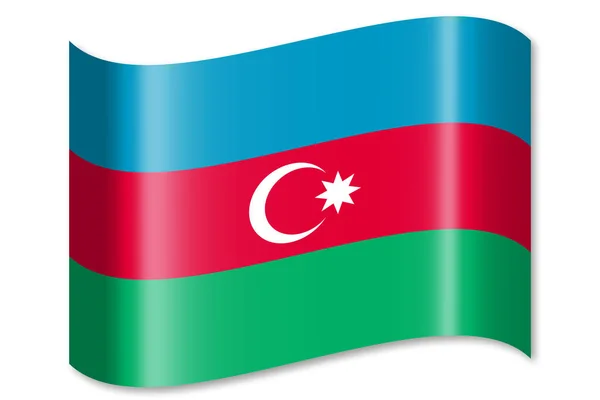 Bandera Azerbaiyán Aislada Sobre Fondo Blanco — Foto de Stock