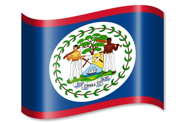 Belize Beyaz Arka Plan Üzerinde Izole Bayrağı — Stok fotoğraf
