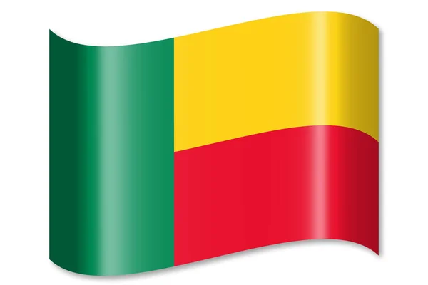 Flagge Von Benin Isoliert Auf Weißem Hintergrund — Stockfoto