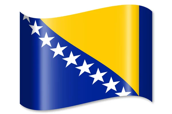 Bosna Hersek Beyaz Arka Plan Üzerinde Izole Bayrağı — Stok fotoğraf