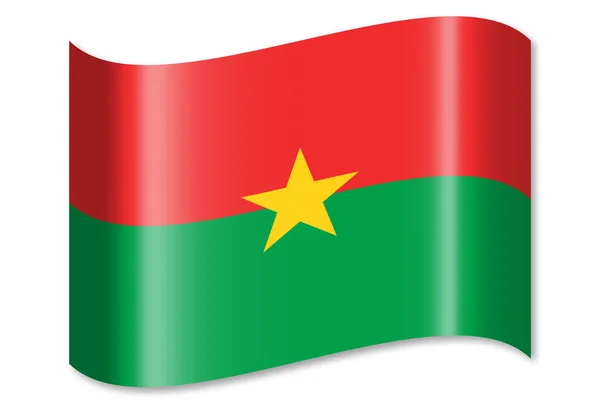 Flagge Der Burkina Faso Isoliert Auf Weißem Hintergrund — Stockfoto