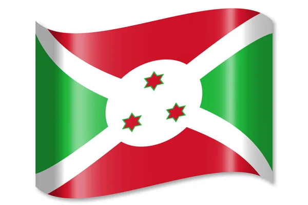 Vlag Van Burundi Geïsoleerd Witte Achtergrond — Stockfoto