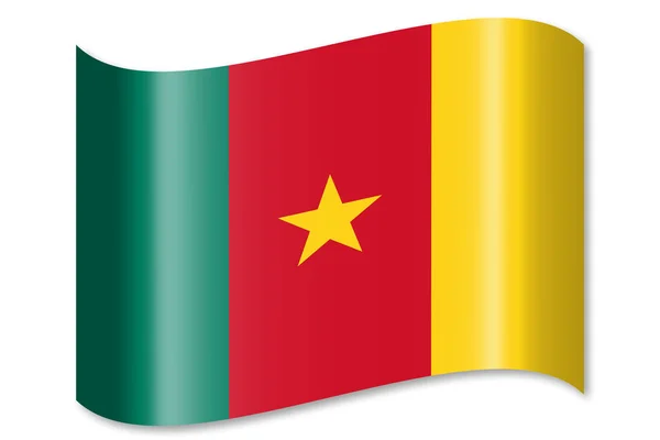 Vlag Van Kameroen Geïsoleerd Witte Achtergrond — Stockfoto