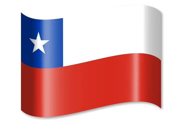 Vlajka Chile Izolované Bílém Pozadí — Stock fotografie
