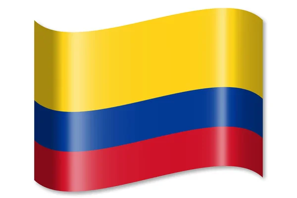 Vlag Van Colombia Geïsoleerd Witte Achtergrond — Stockfoto