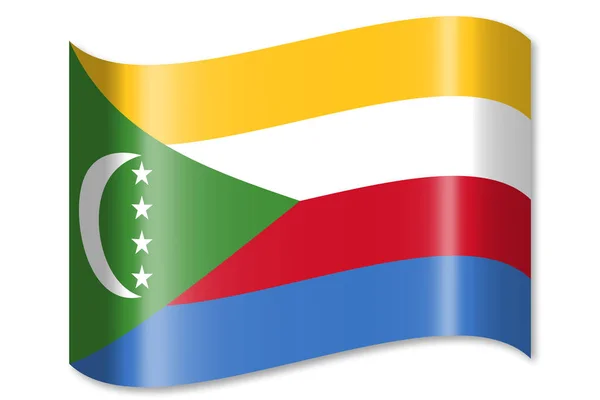 Bandera Comoras Aislada Sobre Fondo Blanco — Foto de Stock