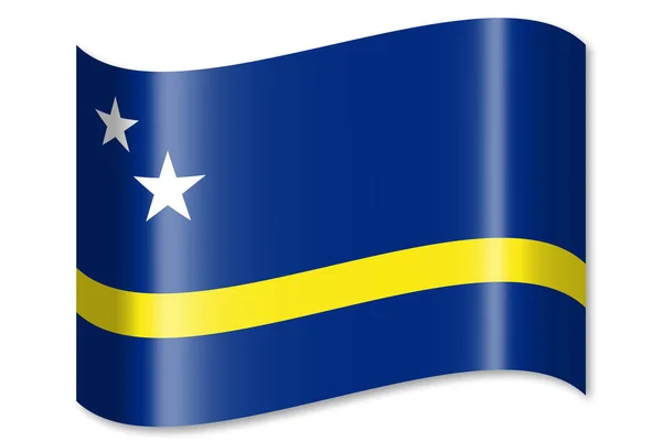 Curacao Elszigetelt Fehér Background Zászlaja — Stock Fotó