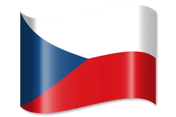 捷克共和国的旗子 被隔绝在白色背景 — 图库照片