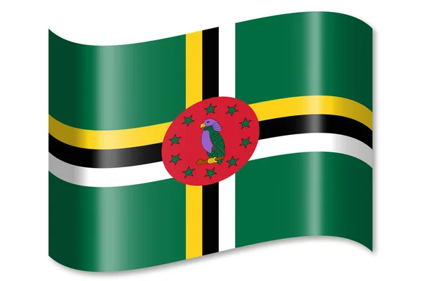 Bandera Dominica Aislada Sobre Fondo Blanco — Foto de Stock
