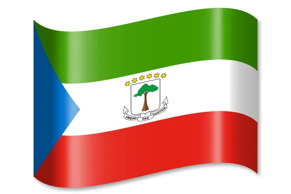 Vlag Van Equatoriaal Guinea Geïsoleerd Witte Achtergrond — Stockfoto