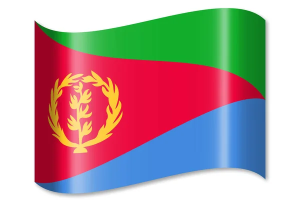 Vlag Van Eritrea Geïsoleerd Witte Achtergrond — Stockfoto