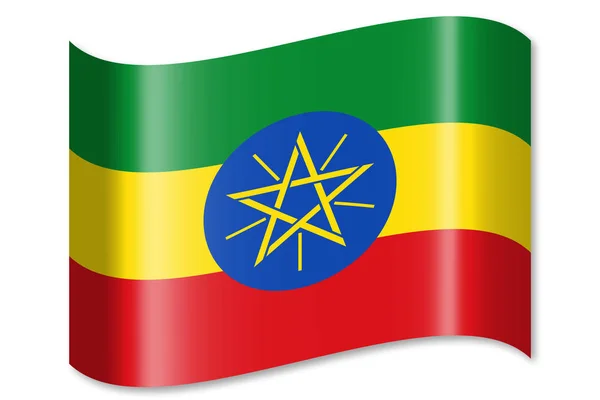 Bandera Etiopía Aislada Sobre Fondo Blanco — Foto de Stock
