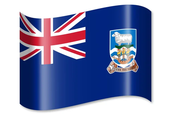 Flagge Der Falklandinseln Isoliert Auf Weißem Hintergrund — Stockfoto