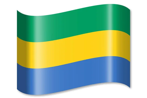 Drapeau Gabon Isolé Sur Fond Blanc — Photo