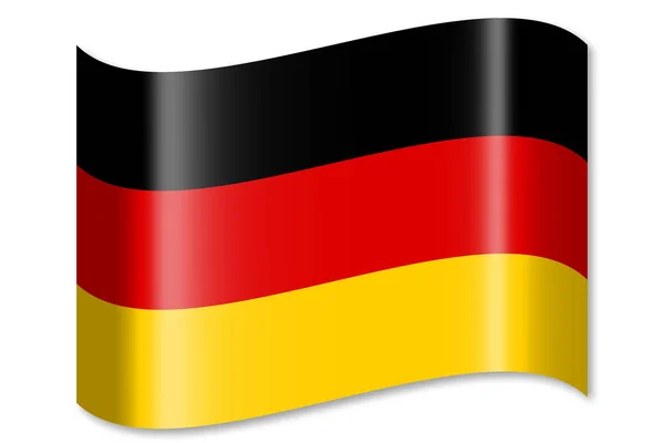 Flagge Von Deutschland Isoliert Auf Weißem Hintergrund — Stockfoto