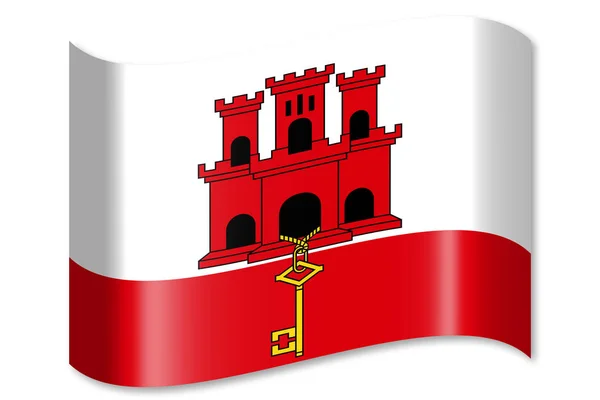 Bandeira Gibraltar Isolada Sobre Fundo Branco — Fotografia de Stock