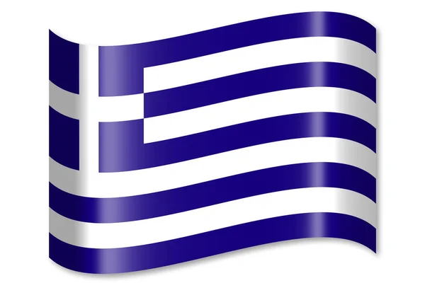 Bandera Grecia Aislada Sobre Fondo Blanco — Foto de Stock