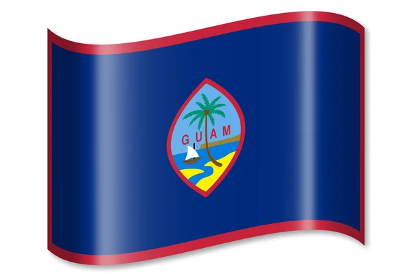 Flagga Guam Isolerad Vit Bakgrund — Stockfoto