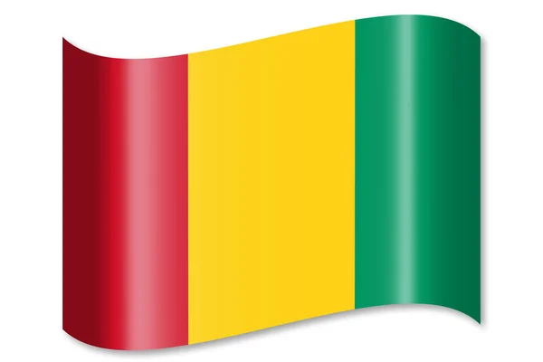 Vlag Van Guinee Geïsoleerd Witte Achtergrond — Stockfoto