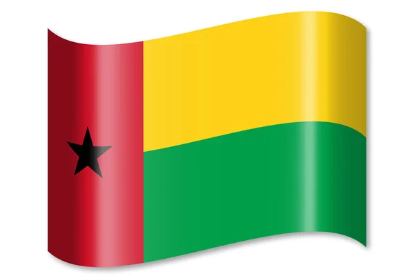 Bandera Guinea Bissau Aislada Sobre Fondo Blanco — Foto de Stock