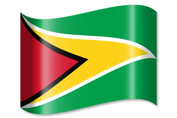 Vlag Van Guyana Geïsoleerd Witte Achtergrond — Stockfoto