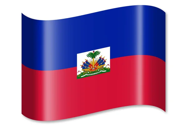 Flagge Von Haiti Isoliert Auf Weißem Hintergrund — Stockfoto