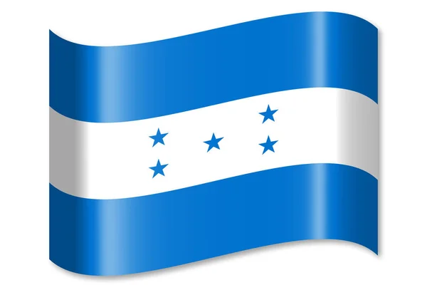 Flagga Honduras Isolerad Vit Bakgrund — Stockfoto
