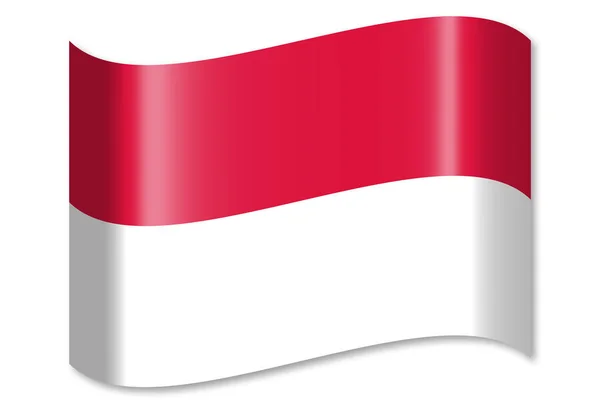 Vlag Van Indonesië Geïsoleerd Witte Achtergrond — Stockfoto