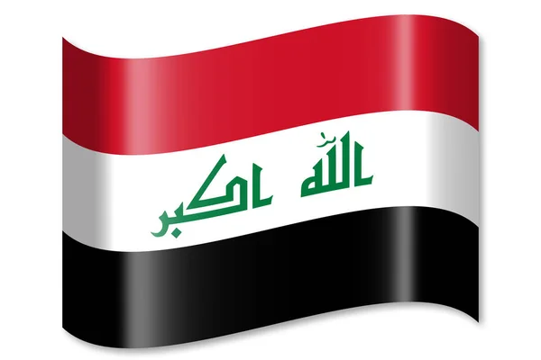 伊拉克的旗子 被隔绝在白色背景 — 图库照片