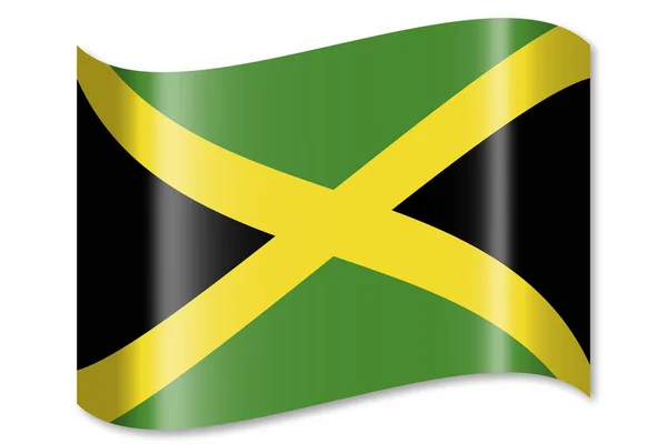Vlajka Jamajky Izolované Bílém Pozadí — Stock fotografie