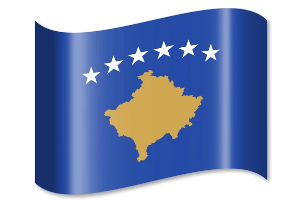 Прапор Косова Ізольовані Білому Тлі — стокове фото