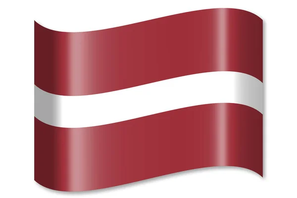 Vlag Van Letland Geïsoleerd Witte Achtergrond — Stockfoto