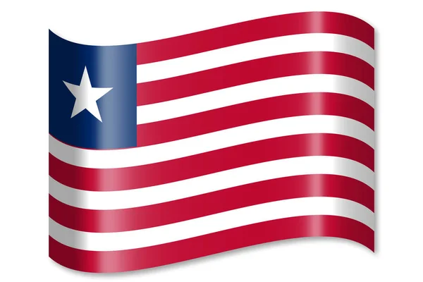 Liberya Beyaz Arka Plan Üzerinde Izole Bayrağı — Stok fotoğraf