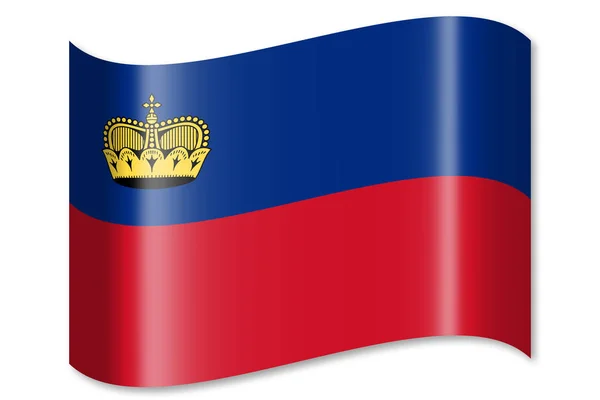 Bandeira Liechtenstein Isolada Sobre Fundo Branco — Fotografia de Stock